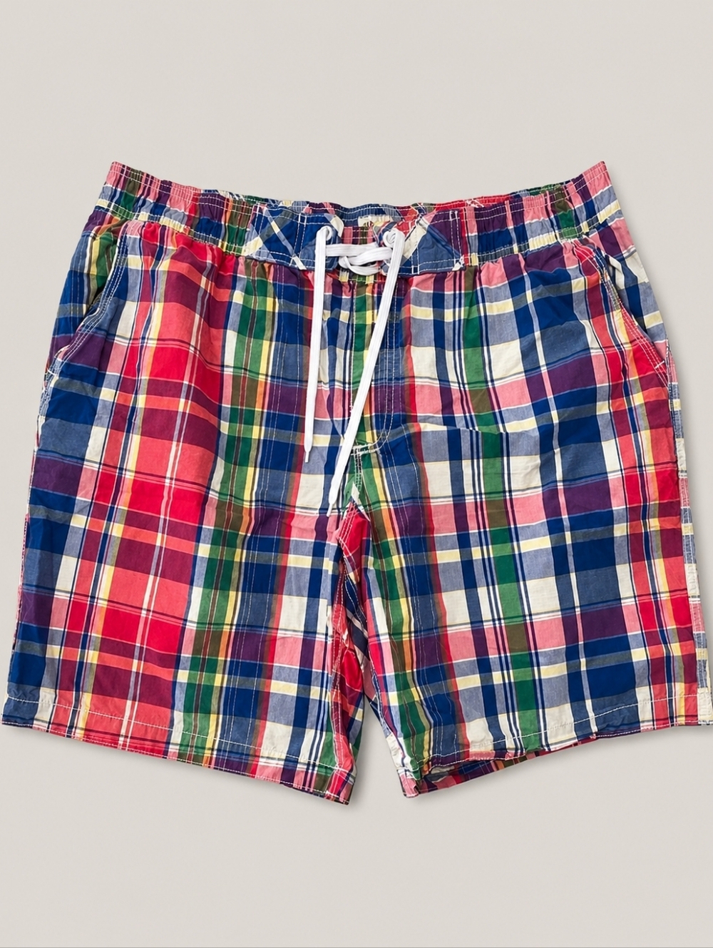 Old Navy Plaid Swim Trunks XL Mens Madras Multicolor Board Shorts Preppy Beach